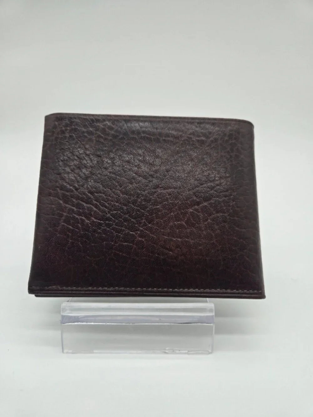 Vintage Amity Brown Pebbled Cowhide Leather Bifold Wallet NOS